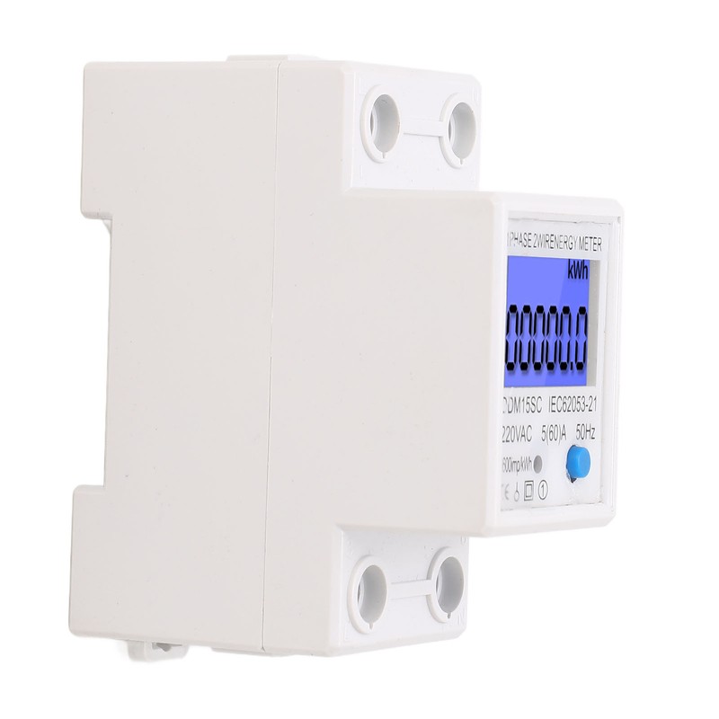 LCD Digital Energy Meter Single Phase 2P Electricity Usage Monitor