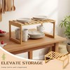 BrightRow 2 Pcs Kitchen Cabinet Organizer Bamboo Bookshelf Bamboo Kitchen