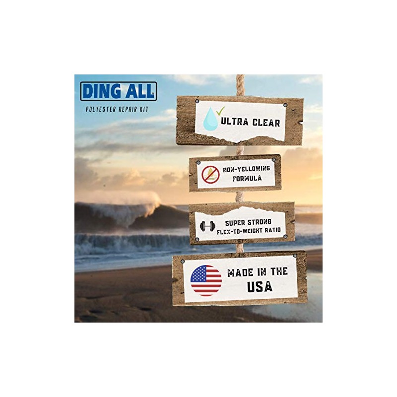 Ding All Polyester Repair Kit for Surfboard Dings - 2