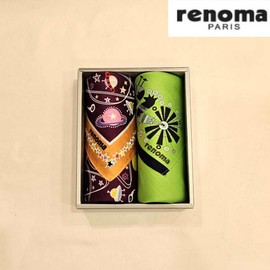 Renoma 대구백화점 레노마남녀2매 나염 손수건 세트(RGD68번) Daegu Department Store Renoma Unisex 2-piece Printed Handkerchief Set (RGD68)
