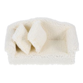 NOLITOY Miniature Dollhouse Sofa with Plush and Removable Cushions Realistic Tiny Armchair Two Seater Couch for Living Room Decor Durable Soft Plush Furniture Model