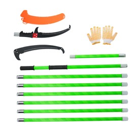 27Ft Manual Tree Pruning Saw Green Branch Trimmer Light and Extensible for Simple Processing of Wood with Green Color Storage Bag Carry to Different Working Places