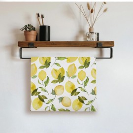 uinwk Lemon Kitchen Towels, Lemon Dish Towels, Lemon Tea Towels for Kitchen, Summer Yellow Lemon Fruit Decorative Hand Towels for Bathroom, Lemon Kitchen Bathroom Decor, 16x24 Inches