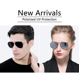 Ziwanule Polarized Aviator Sunglasses for Men Metal Mens Sunglasses Driving Unisex Classic Sun Glasses for Men/Women Black