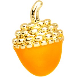 Body Candy 16G Womens PVD Steel Orange Fall Acorn Cartilage Earring Helix Tragus Jewelry 1/4"