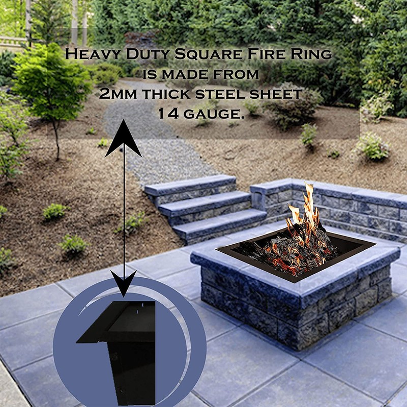 Simond Store Square Fire Pit Ring Insert - 2mm Heavy