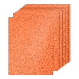 PATIKIL 10 Sheets Orange Glitter Cardstock 8.5 x 11 in, Glitter Card Stock Paper Rectangle Premium Sparkly Paper Craft Cardstock Paper 250gsm for Scrapbook Card DIY Art Wedding Party
