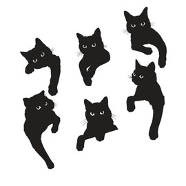 Xinjincang 6Pcs Black Cats Looking Out of The Corner Scrapbooking Dies for Card Making, Die-Cuts, Die-Cutting and Embossing