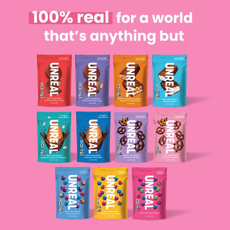 UNREAL Milk Chocolate Gems | Certified Fair Trade, Non-GMO |