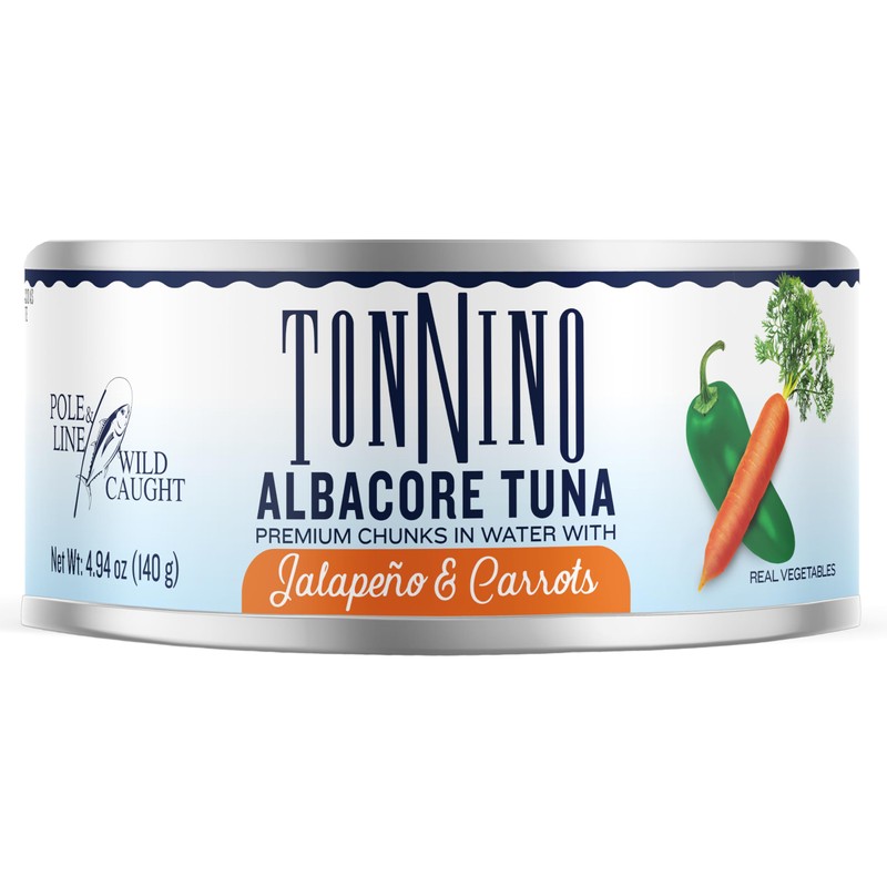 Tonnino Albacore Tuna in Water, Premium Chunks with Jalapeño &