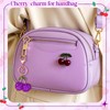 Neptniopllab Diamond Purple Cherry Charm,Cute Cherry Keychain for Women Gift