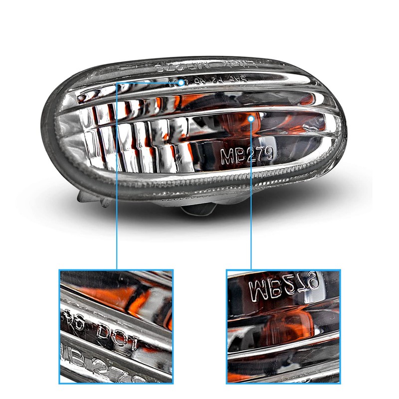 AmeriLite for 1997-2002 Mitsubishi Mirage LS/DE Coupe Sedan Chrome Side