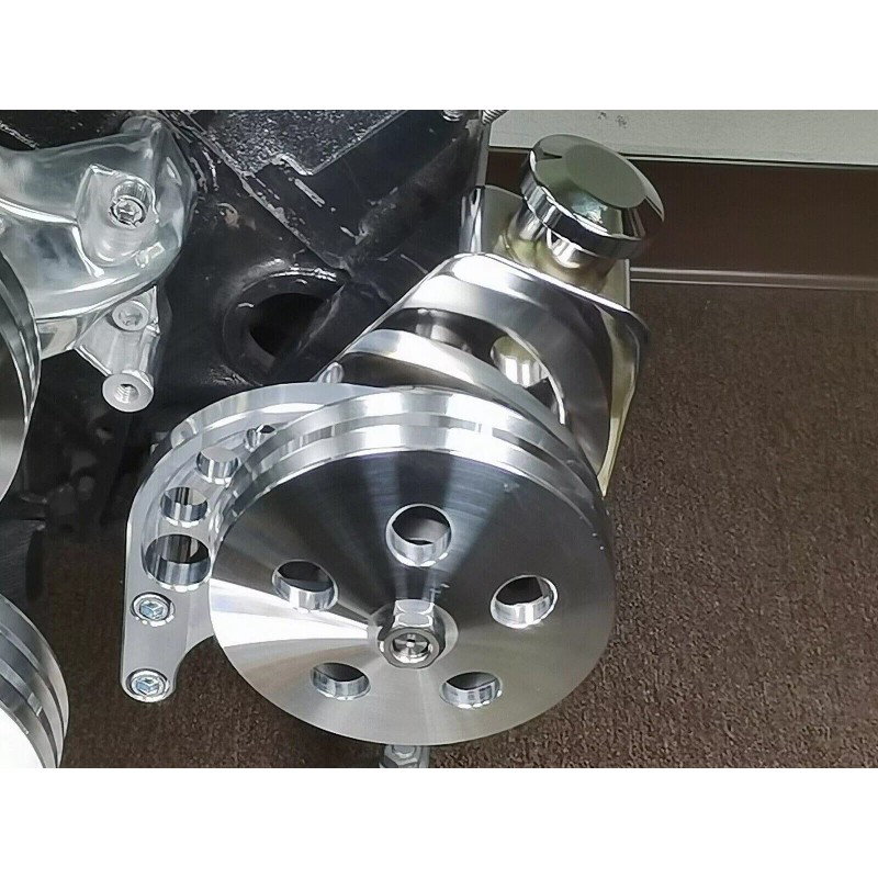 CNCRSR Small Block Chevy Alternator & Power Steering Brackets Combo