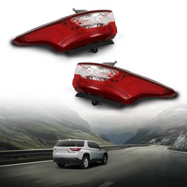 LQI LED Tail Lights Assembly Rear Lights Rear Brake Lamp Outer Left & Right Side Compatible with Chevy Traverse 2018-2021 84618033, 84618032, GM2804130, GM2805130 Red