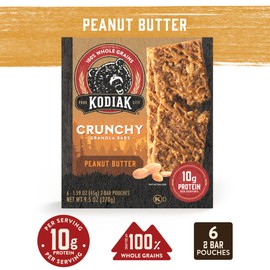 Kodiak Cakes Protein Crunchy Granola Bar, Peanut Butter, (Pack of 12 Boxes)