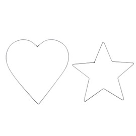 FAVOMOTO 2Pcs Wire Wreath Frame Heart Star Wire Wreath Form Wreath Iron Star Frame Rings Garland Frame Heart Shaped Metal Rings Hoops Macrame Rings Metal Dreamcatcher Rings Hoop