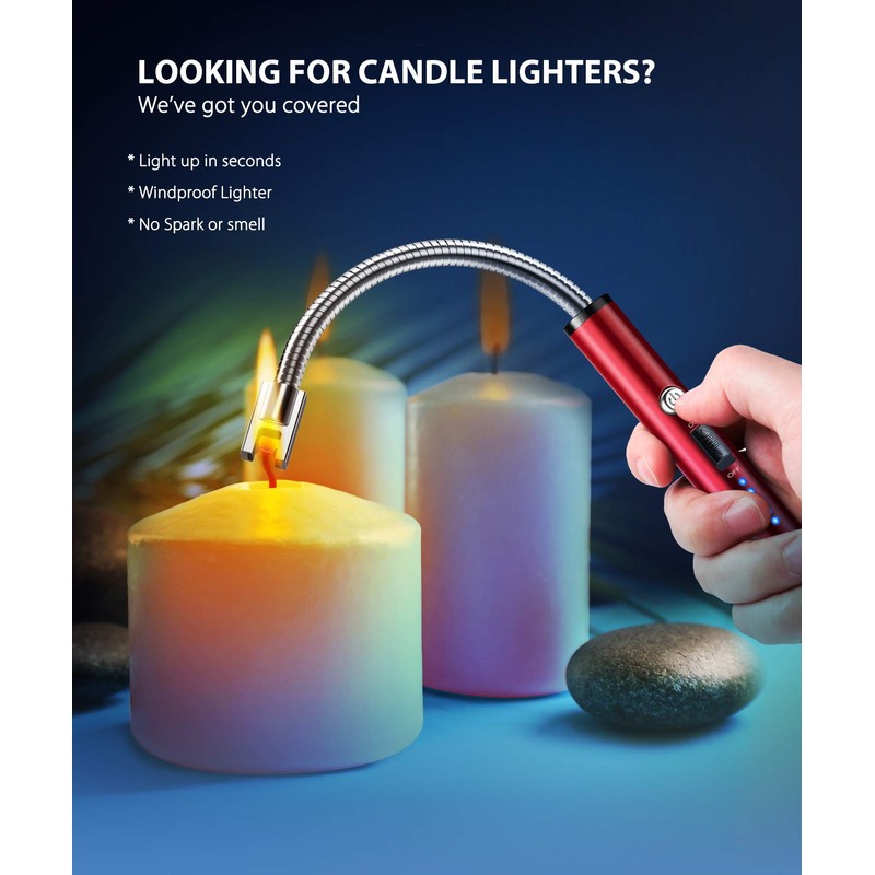 RONXS Candle Lighter, Electric Arc Lighter with LED Battery Display