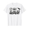 Skateboard Accessori Skateboarder Eat sleep Pattinatrice Maglietta