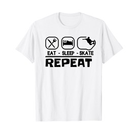 Skateboard Accessori Skateboarder Eat sleep Pattinatrice Maglietta