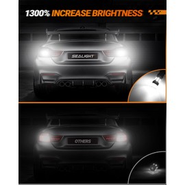SEALIGHT 921 LED Bulb Reverse Light, 912 921 LED Bulbs 6000K White 2600LM Super Bright, 912 906 904 W16W for T15 Backup Reverse Light Bulb, Plug and Play, Pack of 2