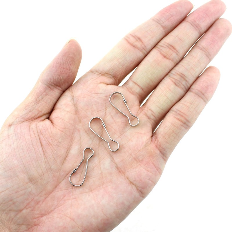 Bxian 100PCS 25mm Silver 304 Stainless Steel Metal Spring Hook