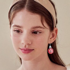 QLUYCKW Christmas Lamp Bulb Earrings Resin Cute Glitter Light Bulb Colorful Ball Printed Red Green Strip Snowflake Star Resin Dangle Earring Holiday Jewelry for Women Xmas (Snowflake Red)