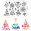 CRASPIRE 13PCS Merry Christmas Tree Clear Stamps Transparent Rubber Stamps