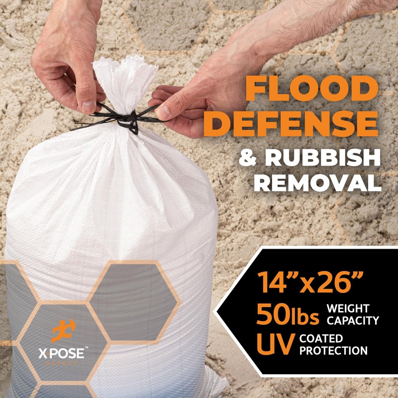 Xpose Safety Heavy Duty Sand Bags with Tie Strings –