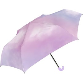 Nakatani Sheil & Sheil Children's Folding Umbrella, Milky Sky Purple [524-043], Hand Opening, Rib Size: 19.7 inches (50 cm), Curved Handle