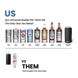Frost Buddy Universal Buddy Can Cooler - Fits All - For Regular 12 & 16 oz or Slim-Size Bottles - Insulated Double-Walled Stainless Steel (Emerald Elegance)