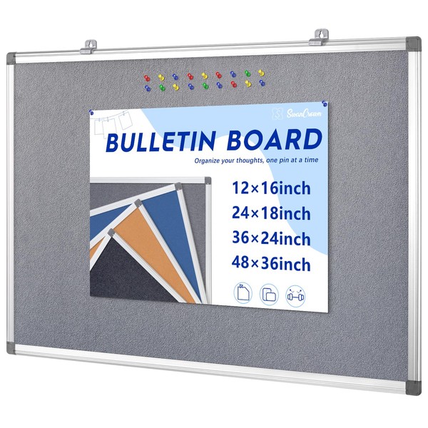 Hanging Felt Bulletin Boards Gray Message Memo Velcro Bulletin Board
