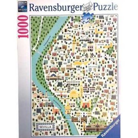 Ravensburger Jigsaw Puzzle: Seville Map, Jigsaw Puzzle, 1000 Pieces, Jigsaw Puzzles for Adults, Puzzle with 1000 Pieces, Glue for Framing Puzzles, Puzzle for Adults, World Map Puzzle, 70 x 50 cm