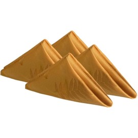 SASTYBALE Fall Napkins Cloth Washable, Jacquard Napkins with Autumn Leaves Patterns, 4 Pieces Napkins Set for Thanksgiving Harvest Holidays (Square, 20" x 20", Amber)