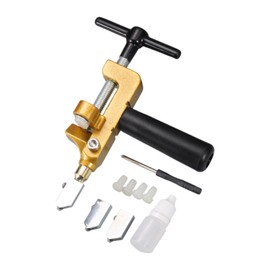 Fenteer Portable Glass Tile Cutter for Ceramics and Mirrors, 2 in 1 Manual Tool, Black