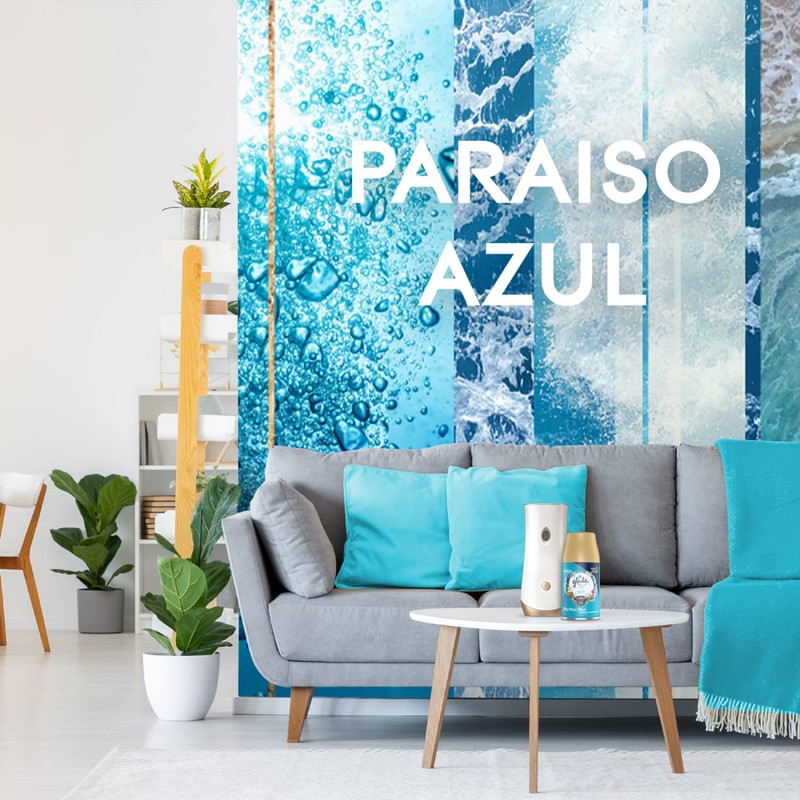 Glade Automático Aromatizante de Ambiente Continuo, Repuesto, Aroma Paraíso Azul,