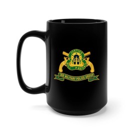MIP Black Mug 15oz - Army - 3rd Military Police Group w Br - Ribbon