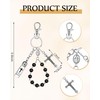Blushtier Holy Water Bottle Keychain with Rosary Beads Crucifix, Catholic