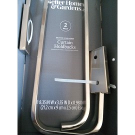 Better Homes & Gardens Brushed Nickel Curtain Holdbacks, Set of Two