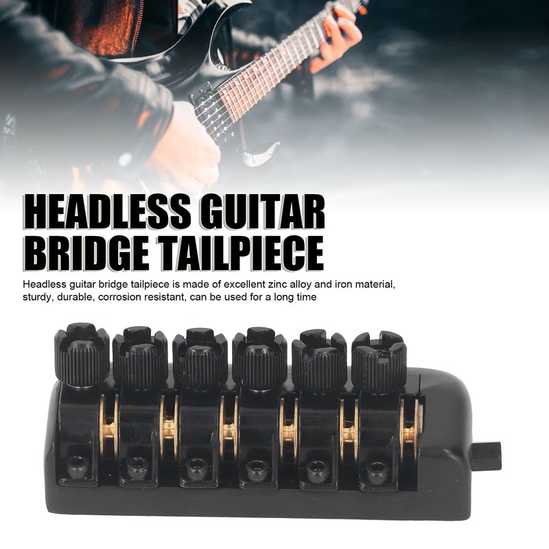 Headless Guitar Bridge Tailpiece 6 String Saddle with Worm Involved