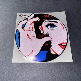 Horayten Car Stickers Anime Girl Hot Lady Smoking Decal Decoration Graffiti Scratches Cover Tape for Laptop Helmet Computer Reflective