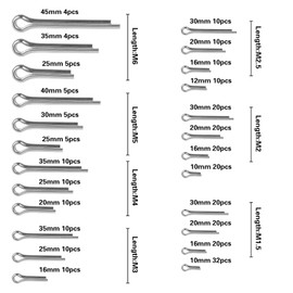 300 Piece Cotter Pin Set, Stainless Steel Cotter Pins Assortment with Assortment Box, Safety Cotter Pins Set in 24 Different Sizes, Cotter Pin for Cars, Garden Tools