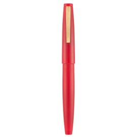 Jinhao 80 Red Fiber Brushed Fountain Pen, Iridium Ultra Fine Gold Nib with Ink Converter, Classic Design Smooth Writing Pen (Gold Clip)