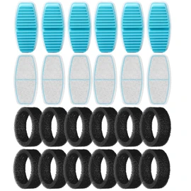 FOFNON 24 Cat Water Fountain Filters, 12 Pieces of Filters + 12 Pieces Sponges of Cat Fountain, Filter Loose Hair (Sponges), Triple Filtration (Filters), Suitable for “B0CL4WMX6Z” & ”B0CLGPCNHN”