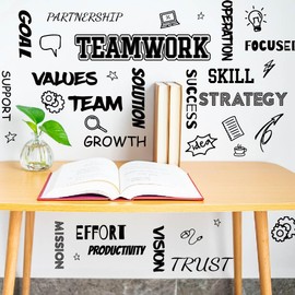 SUPERDANT Inspirational Quotes‌ Wall Decals Motivational Phrases‌ Wall Stickers Teamwork Wall Decor Decals Vinyl Wall Decor for Study Room Bedroom Living Room Hallways Family Office Classroom