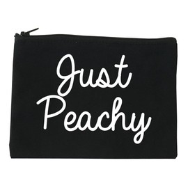 FASHIONISGREAT Just Peachy Script Cosmetic Makeup Bag Black Medium