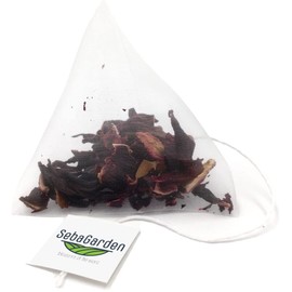 Seba Garden Organic Hibiscus Tea-Plastic Free Healthy Pyramid Tea Bags- 100% Natural Hibiscus Flowers (25 Tea Bags)