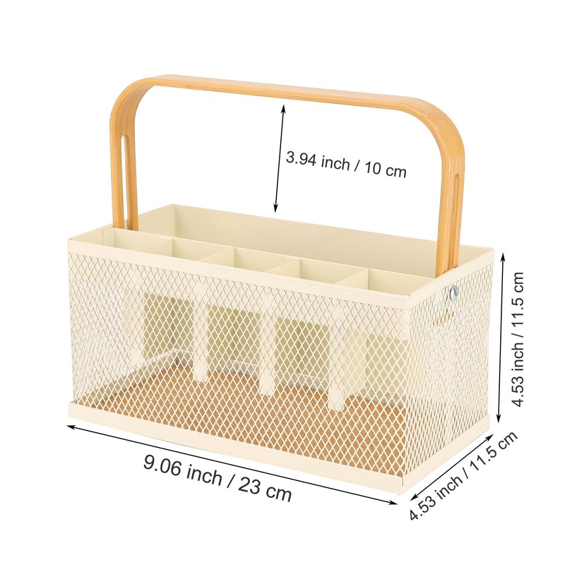 AJIODA Utensil Caddy Metal Mesh Silverware Cutlery Organizer Basket with