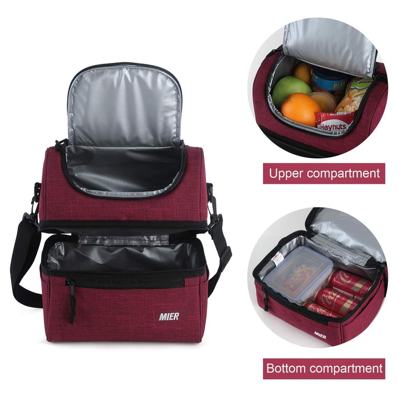 MIER Insulated Lunch Box Insulated Cool Tote Bag Lunch Kit