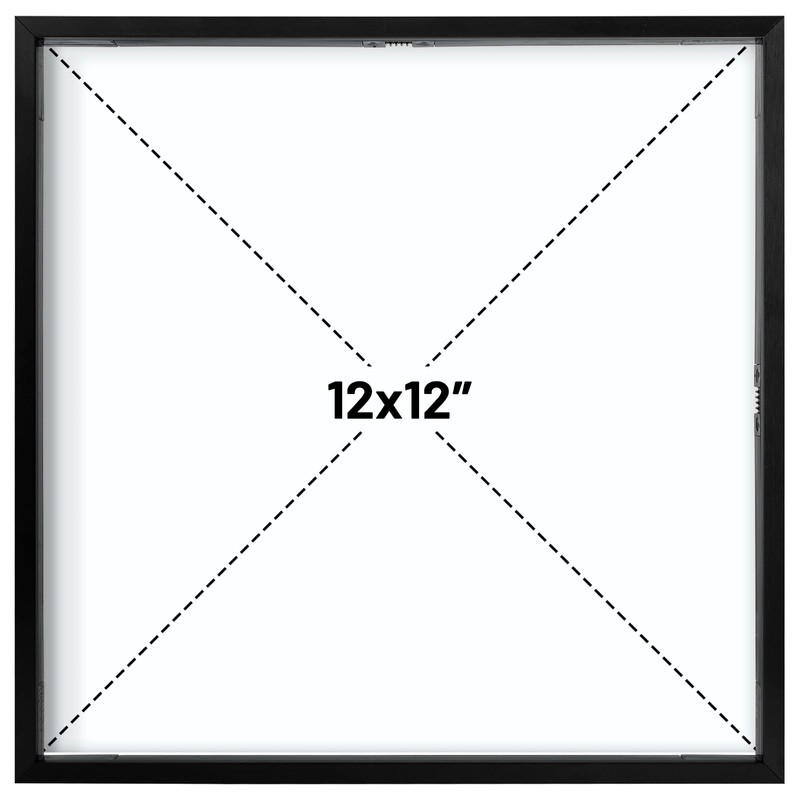 Frametory, 12x12 Floating Picture Frame - Metal Photo Frame -