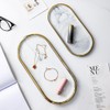 Adung Playground Gold Line Marble Tray Marble Oval, Marble Tray